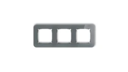 ICON Ramka uniwersalna potrójna zaokrąglona - efekt szkła (ramka: grafitowa spód: czarny) 28-12-IRSZ-3