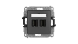 ICON Mechanizm gniazda podwójnego HDMI 2.0 grafitowy mat 28IHDMI-4