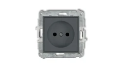 ICON Mechanizm gniazda pojedynczego bez uziemienia 2P (przesłony torów prądowych) grafitowy mat 28IGP-1p