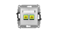 ICON Mechanizm gniazda światłowodowego/optycznego podwójnego srebrny metalik 7IGOP-2