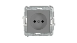 ICON Mechanizm gniazda pojedynczego bez uziemienia 2P (przesłony torów prądowych) szary mat 27IGP-1p