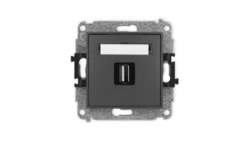ICON Mechanizm gniazda pojedynczego USB A-A 2.0 grafitowy mat 28IGUSB-1