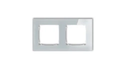 ICON Ramka uniwersalna podwójna kwadratowa - efekt szkła (ramka: szara spód: biały) 15-0-IRSK-2