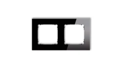 ICON Ramka uniwersalna podwójna kwadratowa - efekt szkła (ramka: czarna spód: czarny) 12-12-IRSK-2