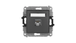 ICON Mechanizm gniazda komputerowego pojedynczego 1xRJ45, kat. 5e, ekranowane, 8-stykowy grafitowy mat 28IGK-1e