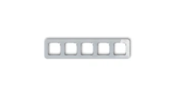 ICON Ramka uniwersalna pięciokrotna zaokrąglona - efekt szkła (ramka: szara spód: grafitowy mat) 15-28-IRSZ-5