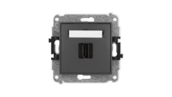 ICON Mechanizm gniazda pojedynczego HDMI 2.0 grafitowy mat 28IHDMI-3