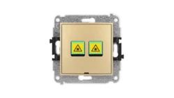 ICON Mechanizm gniazda światłowodowego/optycznego podwójnego, bez pola opisowego złoty 29IGOPBO-2