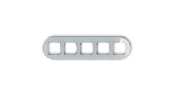 ICON Ramka uniwersalna pięciokrotna okrągła - efekt szkła (ramka: szara spód: czarny) 15-12-IRSO-5