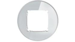 ICON Ramka uniwersalna pojedyncza okrągła - efekt szkła (ramka: szara spód: biały) 15-0-IRSO-1