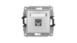 ICON Mechanizm gniazda komputerowego pojedynczego 1xRJ45, kat. 5e, ekranowane, 8-stykowy srebrny metalik 7IGK-1e