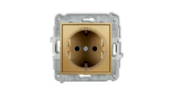 ICON Mechanizm gniazda pojedynczego z uziemieniem SCHUKO 2P+Z (przesłony torów prądowych) złoty 29IGP-1sp