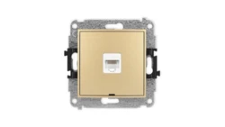 ICON Mechanizm gniazda komputerowego pojedynczego 1xRJ45, kat. 5e, 8-stykowy, bez pola opisowego złoty 29IGKBO-1