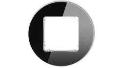ICON Ramka uniwersalna pojedyncza okrągła - efekt szkła (ramka: czarna spód: biały) 12-0-IRSO-1