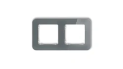 ICON Ramka uniwersalna podwójna zaokrąglona - efekt szkła (ramka: grafitowa spód: biały) 28-0-IRSZ-2