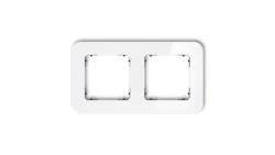 ICON Ramka uniwersalna podwójna zaokrąglona - efekt szkła (ramka: biała spód: czarny) 0-12-IRSZ-2