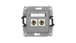 ICON Mechanizm gniazda głośnikowego poj. (typu banan - czerwony i czarny, pozłacany, 4 mm2, do lutowania) szary mat 27IGG-3