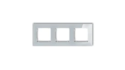 ICON Ramka uniwersalna potrójna kwadratowa - efekt szkła (ramka: szara spód: biały) 15-0-IRSK-3