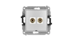 ICON Mechanizm gniazda głośnik. poj. bez opisu(banan czerwony i czarny, pozłacany, 4 mm2, do lutowania) srebrny metalik 7IGGBO-3