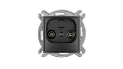ICON Mechanizm gniazda abonenckiego RTV przelotowego 15dB grafitowy 11IG15P