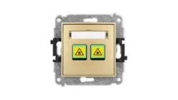 ICON Mechanizm gniazda światłowodowego/optycznego podwójnego złoty 29IGOP-2