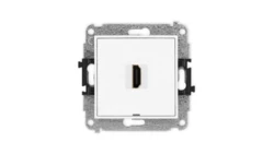 ICON Mechanizm gniazda pojedynczego HDMI 2.0, bez pola opisowego biały IHDMIBO-3