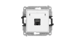 ICON Mechanizm gniazda komputerowego pojedynczego 1xRJ45, kat. 8, ekranowane, 8-stykowy biały mat 25IGK-11