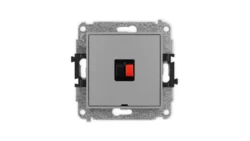 ICON Mechanizm gniazda głośnikowego pojedynczego, bez pola opisowego szary mat 27IGGBO-1