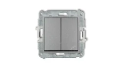 ICON Mechanizm łącznika jednobiegunowego ze schodowym (osobne zasilanie) srebrny metalik 7IWP-10.2