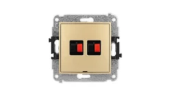 ICON Mechanizm gniazda głośnikowego podwójnego, bez pola opisowego złoty 29IGGBO-2