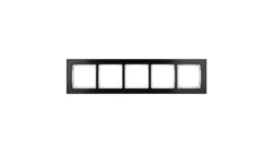 DECO Ramka uniwersalna pięciokrotna - aluminium szczotkowane (ramka: czarna spód: biały) 12-0-DRA-5