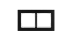 DECO Ramka uniwersalna podwójna - aluminium szczotkowane (ramka: czarna spód: biały) 12-0-DRA-2