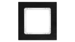 DECO Ramka uniwersalna pojedyncza - aluminium szczotkowane (ramka: czarna spód: biały) 12-0-DRA-1