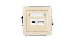 DECO Mechanizm ładowarki USB podwójnej USB C + USB A, 20W max., beżowy 1DCUSB-8