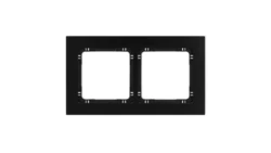 DECO Ramka uniwersalna podwójna - aluminium szczotkowane (ramka: czarna spód: czarny) 12-12-DRA-2
