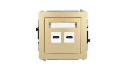 DECO Mechanizm ładowarki USB podwójnej 2xUSB C, 20W max., złoty 29DCUSB-7