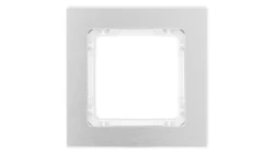 DECO Ramka uniwersalna pojedyncza - aluminium szczotkowane (ramka: srebrna spód: biały) 7-0-DRA-1