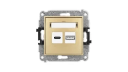 MINI Mechanizm ładowarki USB podwójnej USB C + USB A, 20W max., złoty 29MCUSB-8