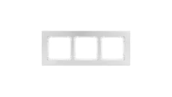 DECO Ramka uniwersalna potrójna - aluminium szczotkowane (ramka: srebrna spód: biały) 7-0-DRA-3