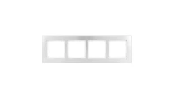 DECO Ramka uniwersalna poczwórna - aluminium szczotkowane (ramka: srebrna spód: biały) 7-0-DRA-4