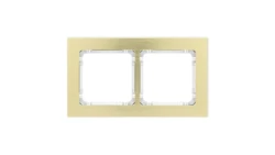 DECO Ramka uniwersalna podwójna - aluminium szczotkowane (ramka: kolor mosiężny spód: biały) 8-0-DRA-2