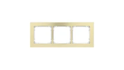 DECO Ramka uniwersalna potrójna - aluminium szczotkowane (ramka: kolor mosiężny spód: biały) 8-0-DRA-3