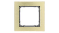 DECO Ramka uniwersalna pojedyncza - aluminium szczotkowane (ramka: kolor mosiężny spód: grafitowy) 8-11-DRA-1