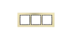 DECO Ramka uniwersalna potrójna - aluminium szczotkowane (ramka: kolor mosiężny spód: grafitowy) 8-11-DRA-3