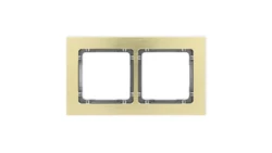 DECO Ramka uniwersalna podwójna - aluminium szczotkowane (ramka: kolor mosiężny spód: grafitowy) 8-11-DRA-2