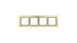 DECO Ramka uniwersalna poczwórna - aluminium szczotkowane (ramka: kolor mosiężny spód: grafitowy) 8-11-DRA-4