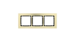 DECO Ramka uniwersalna potrójna - aluminium szczotkowane (ramka: kolor mosiężny spód: czarny) 8-12-DRA-3
