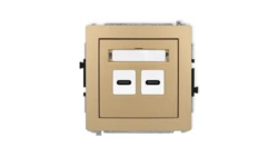 DECO Mechanizm ładowarki USB podwójnej 2xUSB C, 20W max., złoty metalik 8DCUSB-7