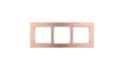 DECO Ramka uniwersalna potrójna - aluminium szczotkowane (ramka: kolor miedziany spód: biały) 9-0-DRA-3