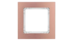 DECO Ramka uniwersalna pojedyncza - aluminium szczotkowane (ramka: kolor miedziany spód: biały) 9-0-DRA-1